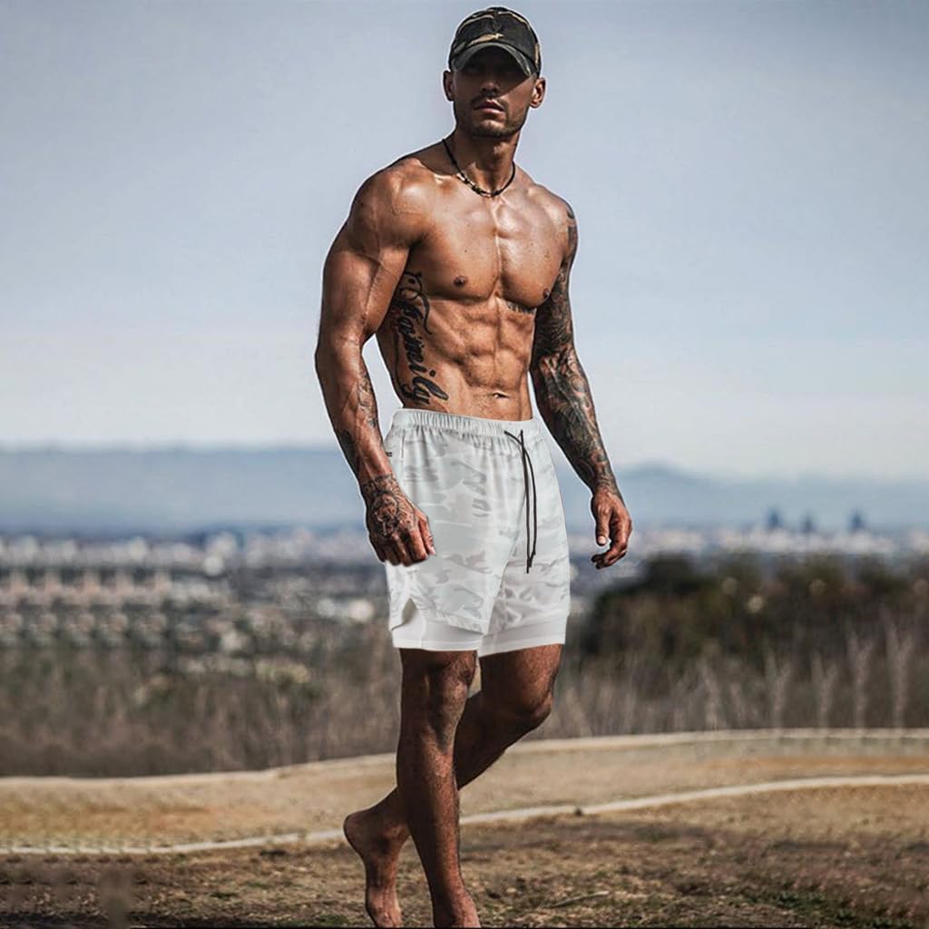 Optifit Running Shorts for Men with Multi Pocket, 2 Layer Invisible Sport Shorts Pants with Invisible Pocket for Running Hiking Gym Yoga Outdoor Exer, Quick Dry & Breathable Material (XL) White Optifit Running Shorts for Men with Multi Pocket, 2 Layer Invisible Sport Shorts Pants with Invisible Pocket for Running Hiking Gym Yoga Outdoor Exer, Quick Dry & Breathable Material (XL) White